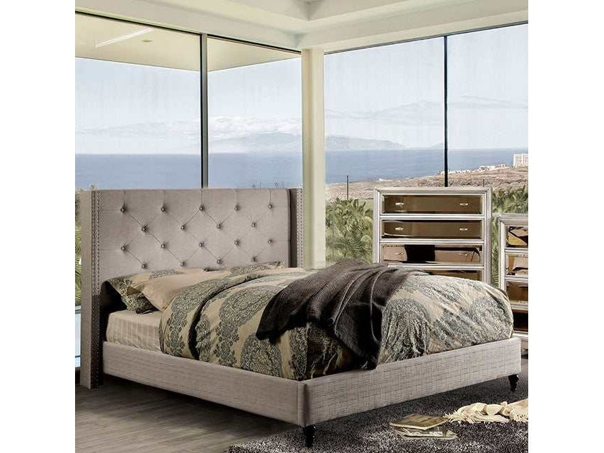 Anabelle Warm Gray Eastern King Bed - Ornate Home
