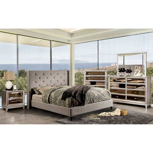 Anabelle Warm Gray Eastern King Bed - Ornate Home