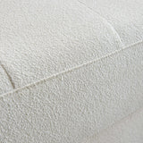 Anacapa 113" Ivory Teddy Sherpa Fabric Sofa, Mid Century Modern L-shape - Ornate Home