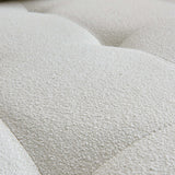 Anacapa 113" Ivory Teddy Sherpa Fabric Sofa, Mid Century Modern L-shape - Ornate Home