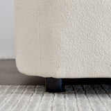 Anacapa 113" Ivory Teddy Sherpa Fabric Sofa, Mid Century Modern L-shape - Ornate Home