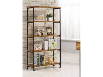 Analiese Antique Nutmeg 4Shelf Bookcase - Ornate Home