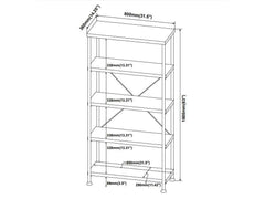 Analiese Antique Nutmeg 4Shelf Bookcase - Ornate Home