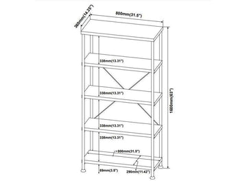 Analiese Antique Nutmeg 4Shelf Bookcase - Ornate Home
