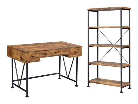 Analiese Antique Nutmeg / Black 2 Pc Desk Set - Ornate Home