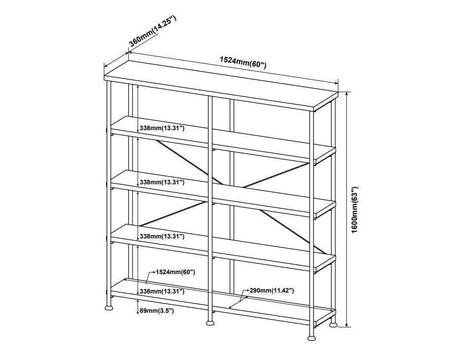 Analiese Antique Nutmeg DoubleWide Bookcase - Ornate Home