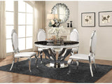 Anchorage Chrome 5pc Round Dining Set - Ornate Home