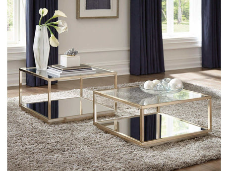 Andore Rose Brass Occasional Table (2pc) - Ornate Home