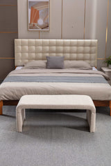 Angel Multi-Functional Beige Bench With Gold Metal Legs - Ornate Home