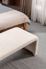 Angel Multi-Functional Beige Bench With Gold Metal Legs - Ornate Home