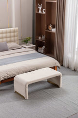 Angel Multi-Functional Beige Bench With Gold Metal Legs - Ornate Home