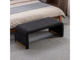 Angel Multi-Functional Black Bench With Gold Metal Legs - Ornate Home