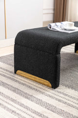 Angel Multi-Functional Black Bench With Gold Metal Legs - Ornate Home