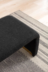 Angel Multi-Functional Black Bench With Gold Metal Legs - Ornate Home