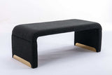 Angel Multi-Functional Black Bench With Gold Metal Legs - Ornate Home