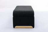 Angel Multi-Functional Black Bench With Gold Metal Legs - Ornate Home