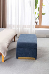 Angel Multi-Functional Dark Blue Bench With Gold Metal Legs - Ornate Home