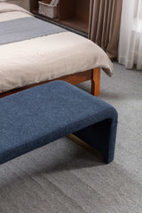 Angel Multi-Functional Dark Blue Bench With Gold Metal Legs - Ornate Home