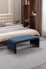 Angel Multi-Functional Dark Blue Bench With Gold Metal Legs - Ornate Home