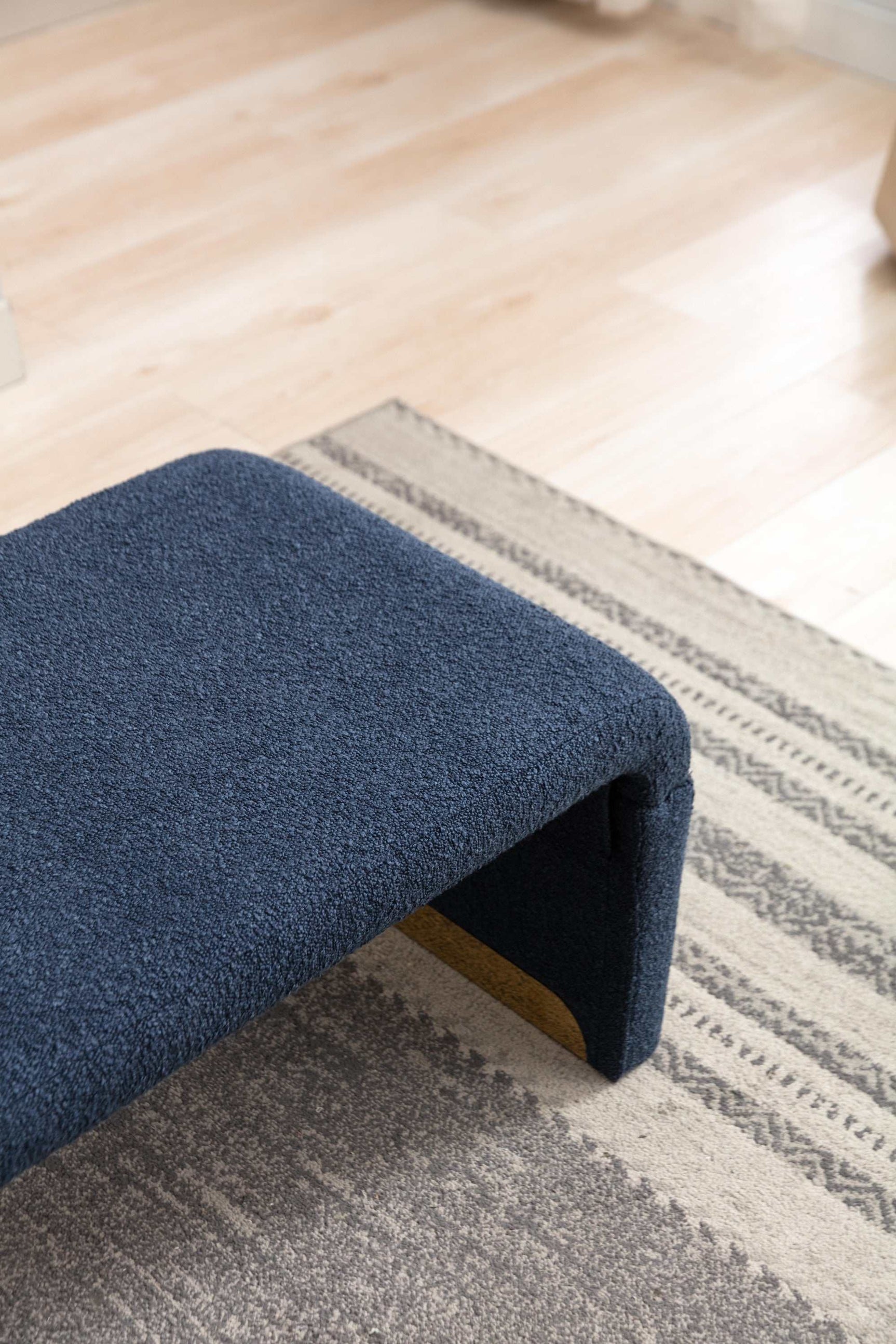 Angel Multi-Functional Dark Blue Bench With Gold Metal Legs - Ornate Home