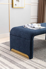 Angel Multi-Functional Dark Blue Bench With Gold Metal Legs - Ornate Home