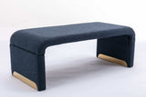 Angel Multi-Functional Dark Blue Bench With Gold Metal Legs - Ornate Home