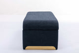 Angel Multi-Functional Dark Blue Bench With Gold Metal Legs - Ornate Home