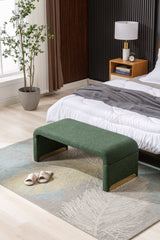 Angel Multi-Functional Green Bench With Gold Metal Legs - Ornate Home