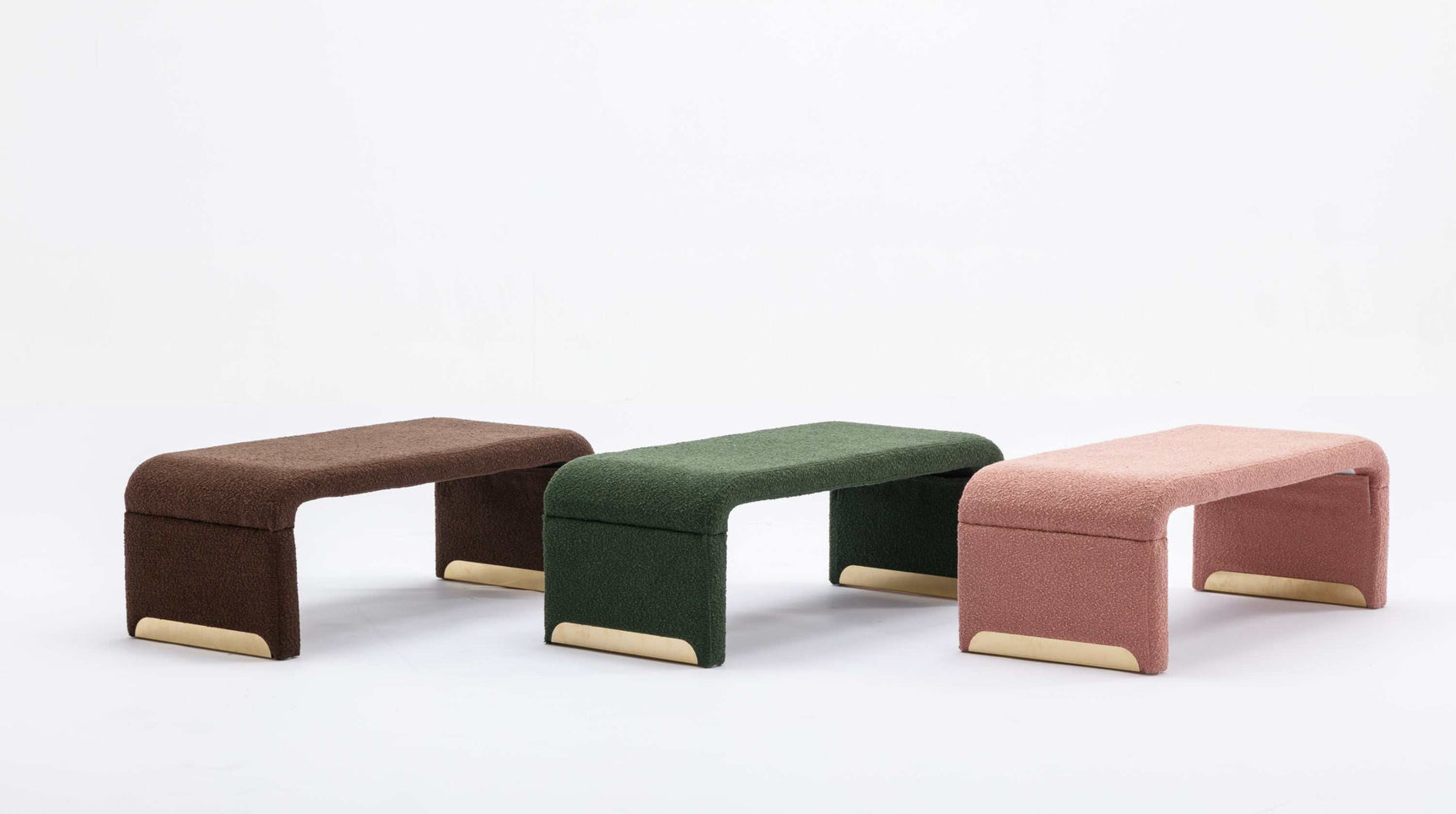 Angel Multi-Functional Green Bench With Gold Metal Legs - Ornate Home