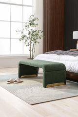 Angel Multi-Functional Green Bench With Gold Metal Legs - Ornate Home