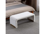 Angel Multi-Functional Ivory White Bench With Gold Metal Legs - Ornate Home