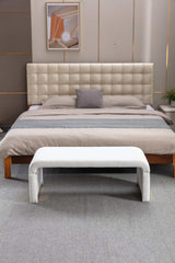 Angel Multi-Functional Ivory White Bench With Gold Metal Legs - Ornate Home