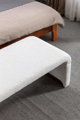 Angel Multi-Functional Ivory White Bench With Gold Metal Legs - Ornate Home