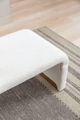 Angel Multi-Functional Ivory White Bench With Gold Metal Legs - Ornate Home