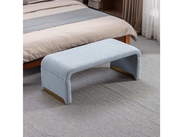 Angel Multi-Functional Light Blue Bench With Gold Metal Legs - Ornate Home