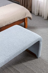 Angel Multi-Functional Light Blue Bench With Gold Metal Legs - Ornate Home