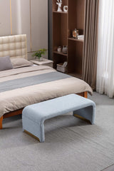 Angel Multi-Functional Light Blue Bench With Gold Metal Legs - Ornate Home