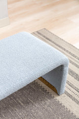 Angel Multi-Functional Light Blue Bench With Gold Metal Legs - Ornate Home