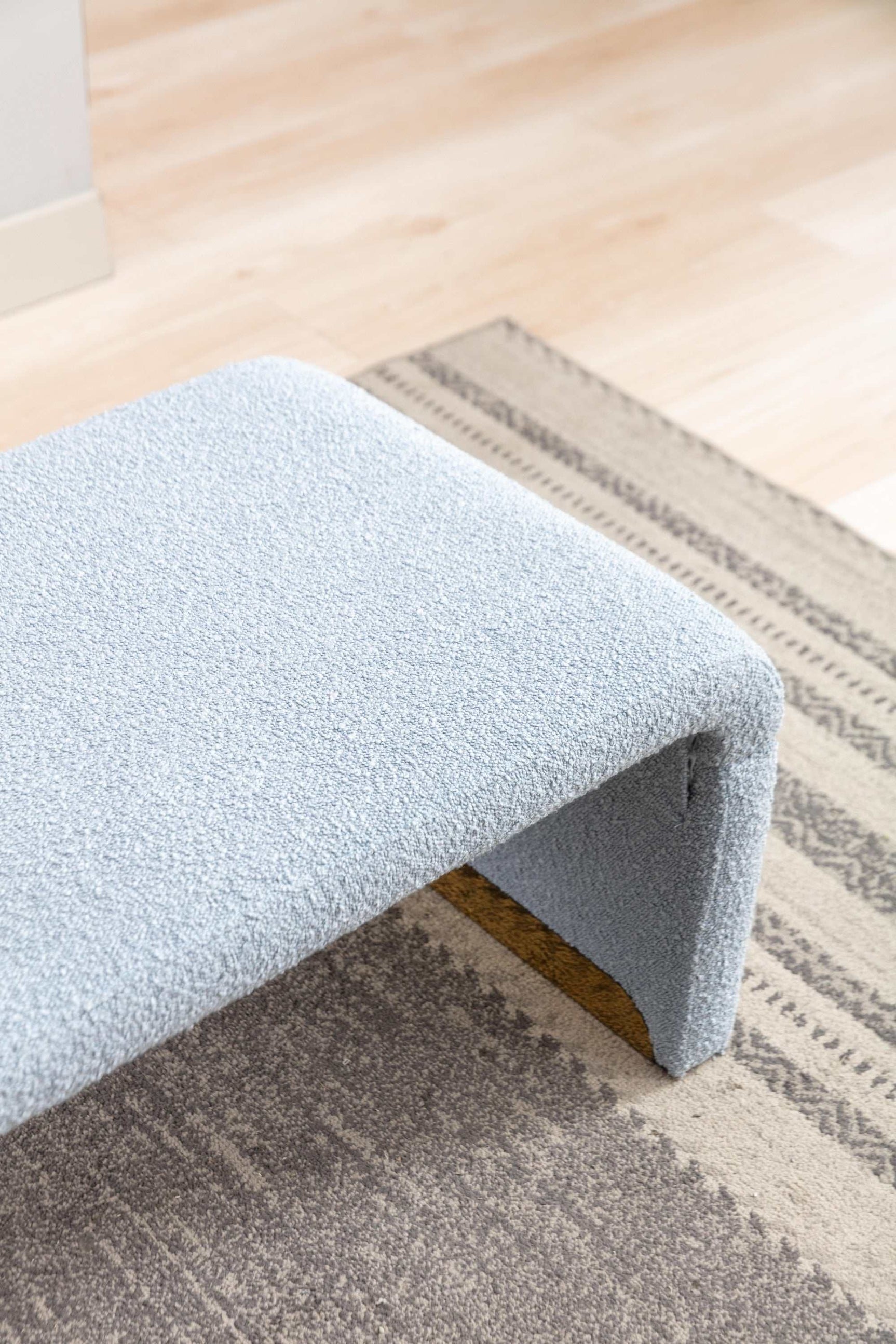 Angel Multi-Functional Light Blue Bench With Gold Metal Legs - Ornate Home