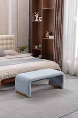 Angel Multi-Functional Light Blue Bench With Gold Metal Legs - Ornate Home