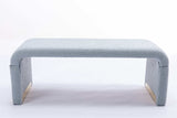 Angel Multi-Functional Light Blue Bench With Gold Metal Legs - Ornate Home