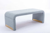 Angel Multi-Functional Light Blue Bench With Gold Metal Legs - Ornate Home
