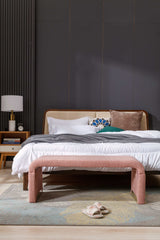 Angel Multi-Functional Pink Bench With Gold Metal Legs - Ornate Home