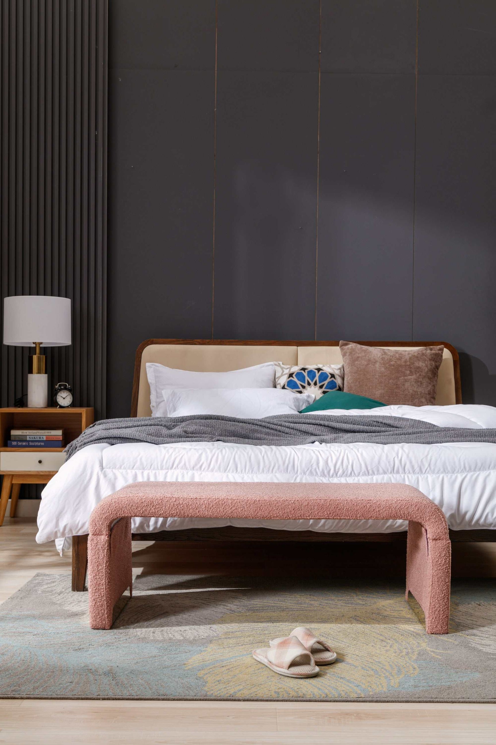 Angel Multi-Functional Pink Bench With Gold Metal Legs - Ornate Home