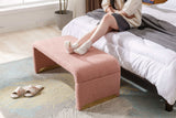 Angel Multi-Functional Pink Bench With Gold Metal Legs - Ornate Home