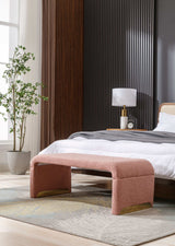 Angel Multi-Functional Pink Bench With Gold Metal Legs - Ornate Home