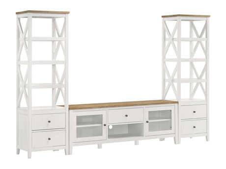 Angela Brown / White 3 Pc Entertainment Center - Ornate Home