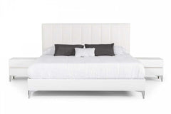 Angela Italian White Eco Leather 5pc Bedroom Set - Ornate Home