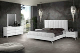 Angela Italian White Eco Leather Platform Bed - Ornate Home