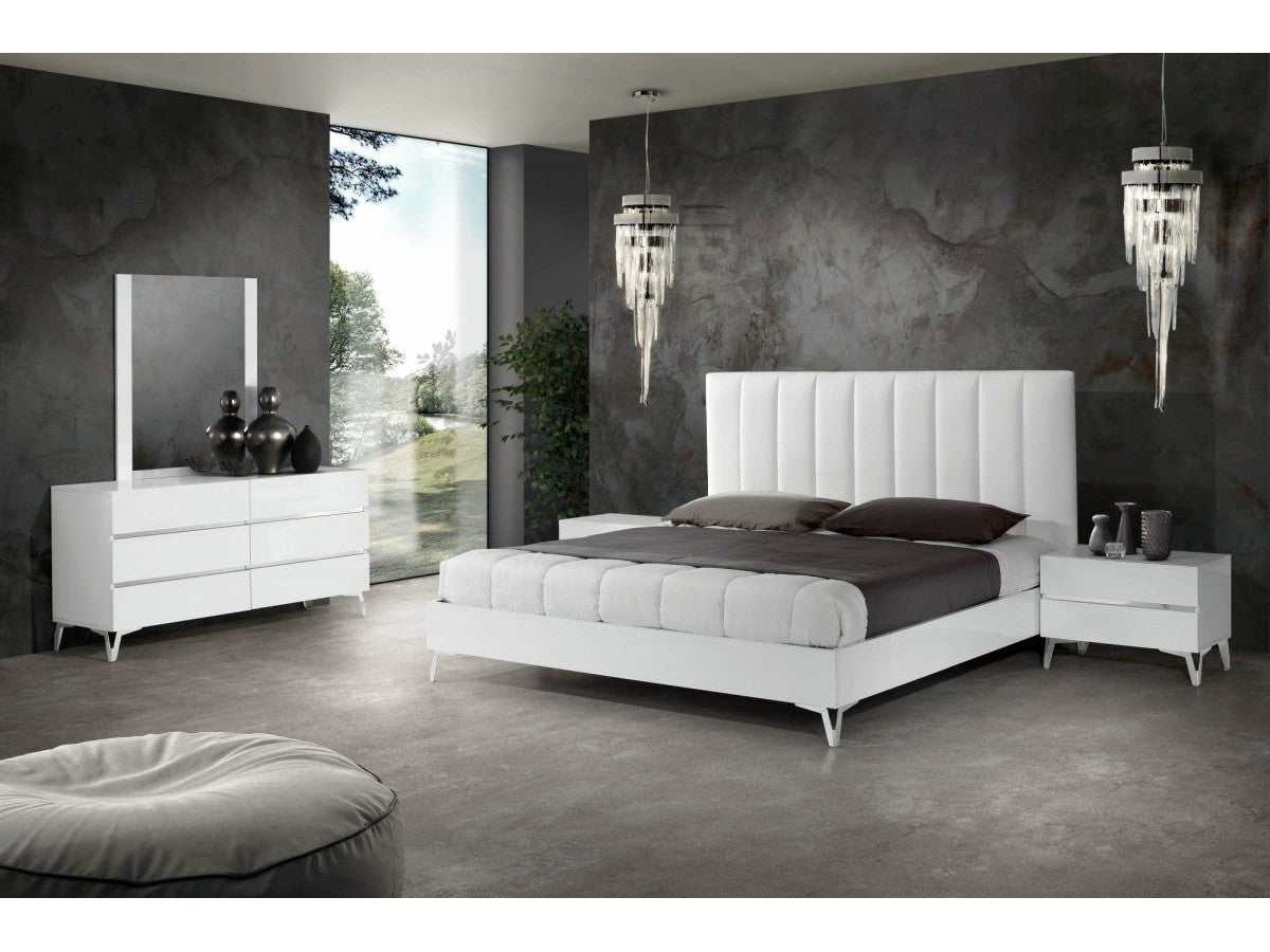 Angela White Italian Modern Bedroom Set Units - Ornate Home